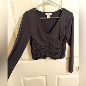 Grey tight fitting crop top